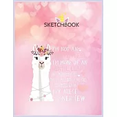 SketchBook: Women Im Not An Auntie Bear More Of An Auntie Llama Unicorn Blank Unlined SketchBook for Kids and Girls XL Marple Sket