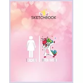 SketchBook: Womens Spanish Teacher Unicorn Dabbing Dab Dance Funny Unicorn Blank Unlined SketchBook for Kids and Girls XL Marple S
