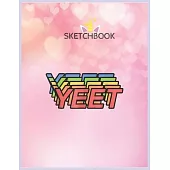 SketchBook: Yeet Logo White Background For Mens Kids Womens Unicorn Blank Unlined SketchBook for Kids and Girls XL Marple SketchBo