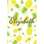 Elizabeth: Personalized Pineapple fruit themed Dotted Grid Notebook Bullet Grid Journal teacher gift teacher Appreciation Day Gif