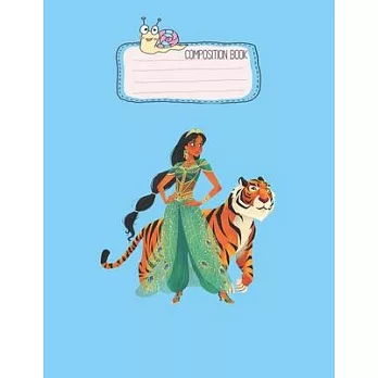 Composition Book: Disney Aladdin Jasmine And Rajah Live Action Lovely Composition Notes Notebook for Work Marble Size College Rule Lined