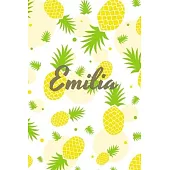 Emilia: Personalized Pineapple fruit themed Dotted Grid Notebook Bullet Grid Journal teacher gift teacher Appreciation Day Gif