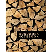 Woodwork Notebook: Country Style Notebook - Firewood, Choppedwood Journal 8.5x11 inch. 110 Quad Ruled Graph Pages
