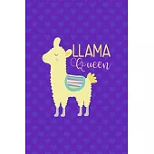 Llama Queen: Notebook Journal Composition Blank Lined Diary Notepad 120 Pages Paperback Purple Hearts Llama