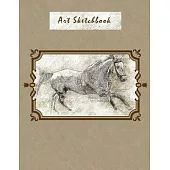 Leonardo da Vinci Sketchbook: Study of Horse inspired sketch cover for kids and Adults - sketch book for drawing Artists in 8.5x11