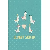 Llama Squad: Notebook Journal Composition Blank Lined Diary Notepad 120 Pages Paperback Aqua Llama