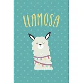 Llamosa: Notebook Journal Composition Blank Lined Diary Notepad 120 Pages Paperback Aqua Llama