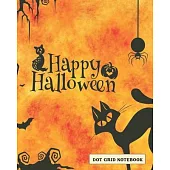 Dot Grid Notebook: Happy Halloween Book, Work Book, Planner, Dotted Journal, Dot Matrix, Sketch Book, Math Book, 5mm Dots- 104 pages (Dot