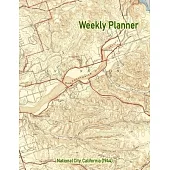 Weekly Planner: National City, California (1944): Vintage Topo Map Cover