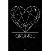 Grunge Planner: Grunge Geometric Heart Music Calendar 2020 - 6 x 9 inch 120 pages gift