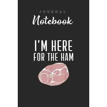Journal Notebook: Funny Ham Lover Foodie Spitural Blank Pages Rule Lined Journal Notebook with Black Cover Size 6in x 9in x120 Pages for