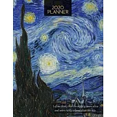 2020 Planner The Starry Night: Vincent Van Goghs 2020 Weekly and Monthly Calendar Planner with Notes, Tasks, Priorities, Reminders - Fun Unique Gift
