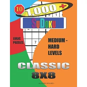 1,000 + Sudoku Classic 8x8: Logic puzzles medium - hard levels