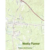 Weekly Planner: Pittsboro, North Carolina: Topo Map Cover