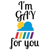 I’’m Gay for You!: Gay Valentines Card - Lesbian Valentines Card - Gay Pride - Rainbow with Clouds - I’’m Gay for You - Lesbian Gift - Art