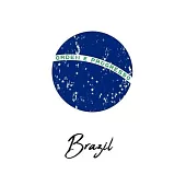 Brazil: Flag Globe Cover, 120 Page Lined Note Book