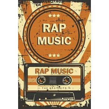 Rap Music Planner: Retro Vintage Rap Music Cassette Calendar 2020 - 6 x 9 inch 120 pages gift