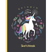 Unicorn Sketchbook: Large Plain Paper Sketchpad with Cute Unicorn Coloring Sheets. Great as Drawing Pad for Kids Easel with Blank Paper to