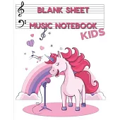 Blank sheet music notebook kids: Composition Journal song writing or rylics Lined/Ruled Paper And Staff, Manuscript Paper For Notes, Lyrics And Music.