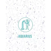 Aquarius journal (Aquarius Zodiac Gifts): I and me are always too deep in a conversation -110 pages 8.5X11 Dotted Notebook perfect as a gift