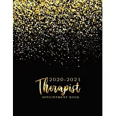 2020-2021 Therapist Appointment Book: Gold Glitter - 2 Years Therapist Appointment Book - Time Management Schedule Organizer - Daily Weekly Journal -