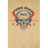 Punk Rock Music Planner: Skull with Headphones Punk Rock Music Calendar 2020 - 6 x 9 inch 120 pages gift