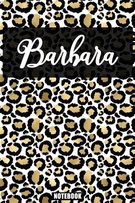 Barbara: Personalized Notebook Leopard Print Black and Gold Animal Print Women- Cheetah- Cat (Animal Skin Pattern) with Cheetah