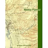 Weekly Planner: San Diego, California (1904): Vintage Topo Map Cover