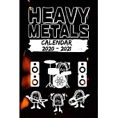 Heavy Metals - Calendar 2020 - 2021: Datebook for two years - Nerdy Moe Anime / Manga Lover - 6 x 9 Inch ( DIN 5), lined date pages - 106 weeks