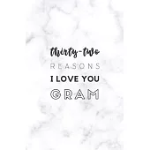 32 Reasons I Love You Gram: Fill In Prompted Marble Memory Book
