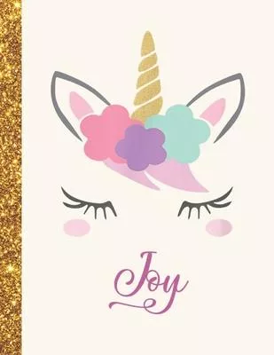 Joy: Joy Unicorn Personalized Black Paper SketchBook for Girls and Kids to Drawing and Sketching Doodle Taking Note Marble