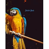 Sketch Book: Macaw Parrot Yellow Themed Personalized Artist Sketchbook For Drawing and Creative Doodling
