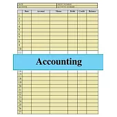 Accounting: ledger accounting, for recording income & expenses, idealy sized:8.5x11,120 pages,6 columns and 27 ligne