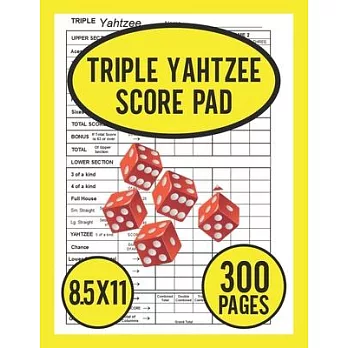 Triple Yahtzee Score Pad: Score Pads For Triple Yahtzee Game