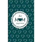 Best Mom Lifestyle Write-in Notebook, Dotted Lines, 288 Pages, Wide Ruled, Size 6 x 9 Inch (A5) Hardcover (Olive Green)