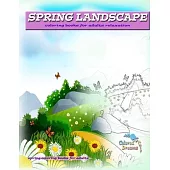 SPRING LANDSCAPE coloring books for adults relaxation: spring coloring books for adults