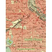 Weekly Planner: Minneapolis, Minnesota (1952): Vintage Topo Map Cover