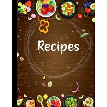 Recipe notebook: Favorite Recipes and Meals Floral Vintage Flowers, color ful with lots of ingredients list, stylist book cover, (8.5＂