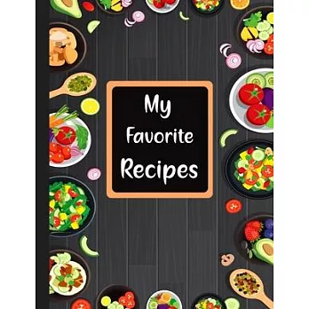 Recipes Notebook: Favorite Recipes and Meals Navy Floral Vintage Flowers, color ful with lots of ingredients list, stylist book cover, (