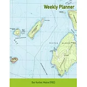 Weekly Planner: Bar Harbor, Maine (1982): Vintage Topo Map Cover