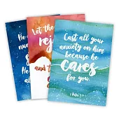 Scripture Postcards: Cast All Your Cares: Set of 6 Scripture Postcards (2 of Each Design)