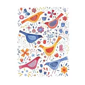 Notes: A Blank Japanese Kanji Practice Paper Notebook with Watercolor Birds in a Garden Cover Art