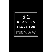32 Reasons I Love You Memaw: Fill In Prompted Memory Book
