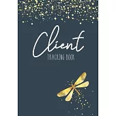 Client Tracking Book: Butterfly Gold Cover - Client Data Organizer Notebook with Alphabetical Tabs A - Z- Information Keeper Customer Servic