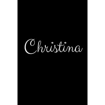 Christina: notebook with the name on the cover, elegant, discreet, official notebook for notes