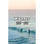 2020-2021 - Tropical Ocean Sunrise Two-Year Monthly Pocket Planner with Phone Book, Password Log and Notebook
