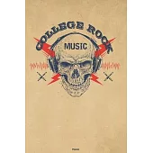 College Rock Music Planner: Skull with Headphones College Rock Music Calendar 2020 - 6 x 9 inch 120 pages gift