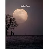 Sketch Book: Winter Moon Themed Personalized Artist Sketchbook For Drawing and Creative Doodling