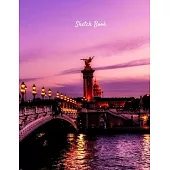 Sketch Book: Paris France Bridge Themed Personalized Artist Sketchbook For Drawing and Creative Doodling