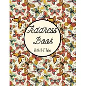 Address Book with A-Z Tabs: Large Floral Address Book (Large Tabbed Address Book). A-Z Alphabetical Tabs.